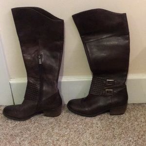 Vince Camuto high dark leather boots